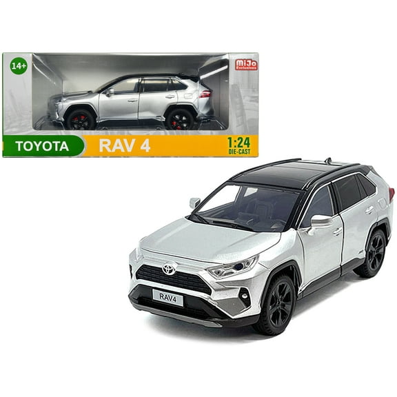 Toyota Rav4 Hybrid XSE Silver Metallic with Black Top and Sunroof 1/24 Diecast Model Car