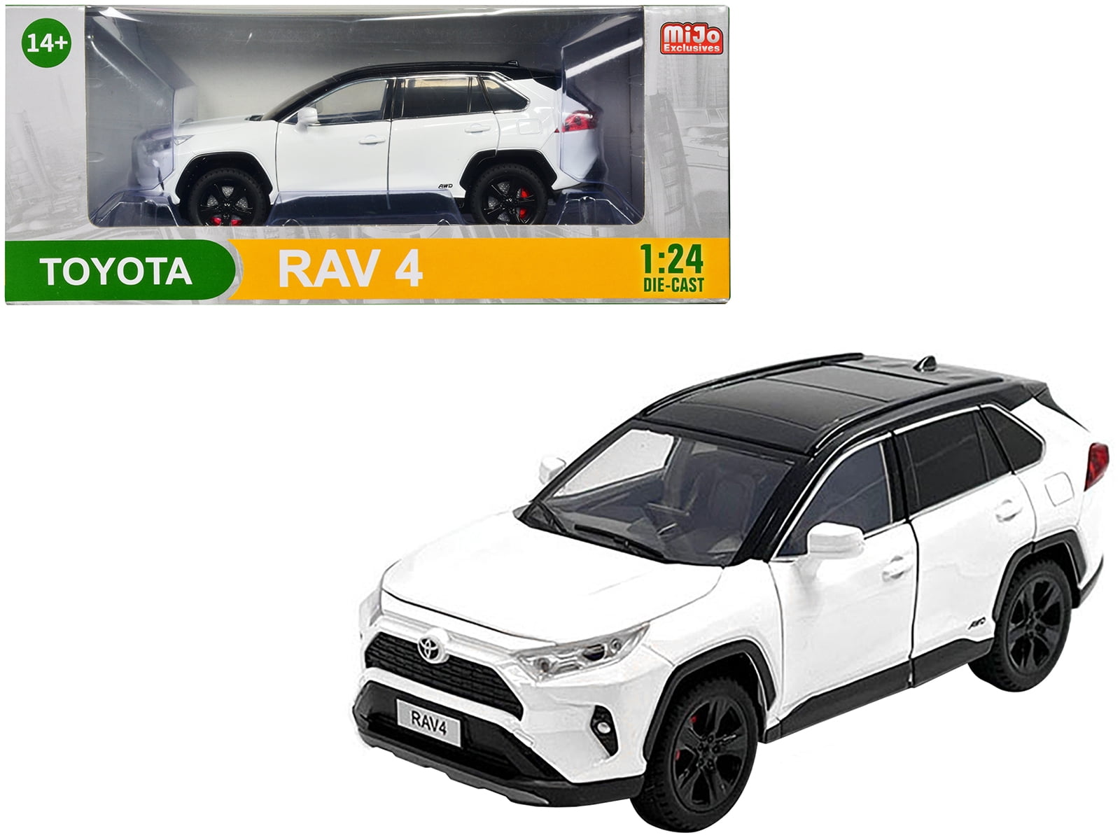 RAV4 PHV カラーサンプル ミニカー ブラック×ホワイトパール RAV4 PHV カラーサンプル ミニカー ブラック×ホワイトパール