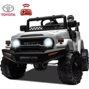 Toyota Ride on Car for Girls and Boys 12V Electric Vehicles with Remote Control, Headlights, Bluetooth, Kids Ride on Toy for 3-5 Years Old, White