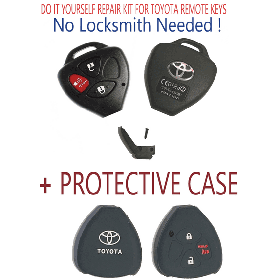 Toyota Scion 2005 - 2014 3 Button Remote Key Repair Kit Shell Case DIY + CASE VLS