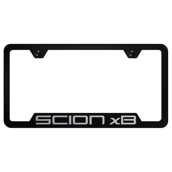 Toyota Scion xB Laser Etched Logo Cut-Out License Plate Frame (Black)