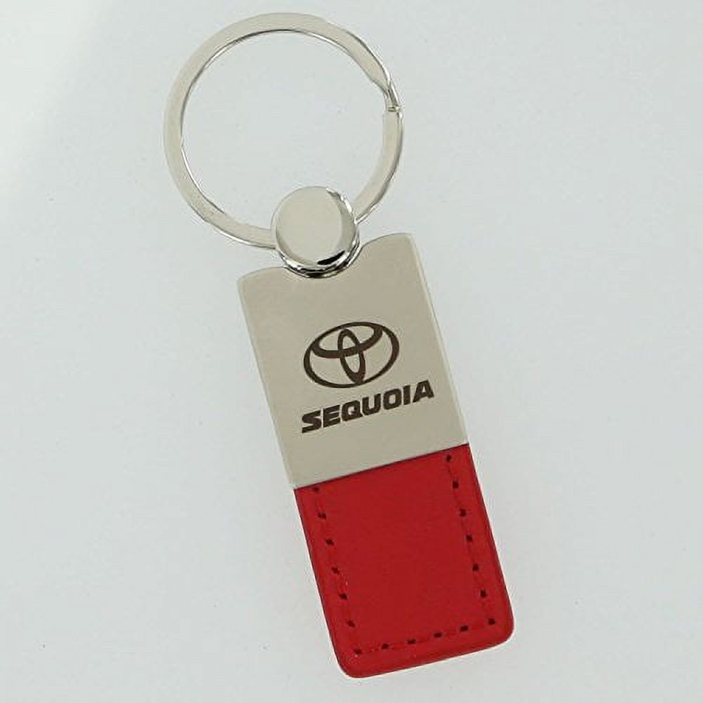Toyota Sequoia Keychain & Keyring - Duo Premium Red Leather