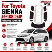 Toyota Sienna 2021 To 2027 7 Pcs Custom Fit Magnetic Window Sunshades, Visor, Covers