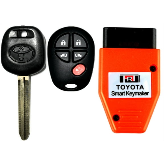 Toyota Sienna Transponder Chip Key 44D Dot 5 Button & Remote Programming Tool VLS