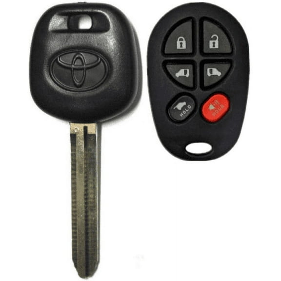 Toyota Sienna Transponder Chip Key 44D Dot + 6 Button Keyless Remote GQ43VT20T VLS
