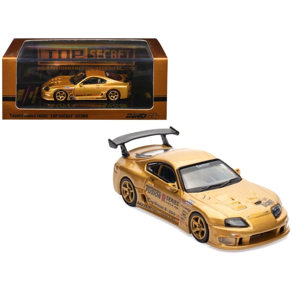 Toyota Supra (A80) GT300 RHD Gold Metallic "Tokyo Auto Salon 2025 Event Exclusive" 1/64 Diecast Model Car by Inno Models