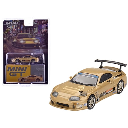 Toyota Supra (A80) "Top Secret GT-300" RHD Gold Metallic with Graphics Limited Edition 1/64 Diecast Model Car by Mini GT