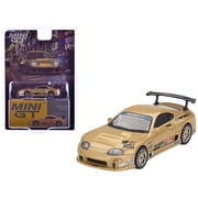Toyota Supra A80 Top Secret GT-300 RHD Gold Metallic with Graphics Limited Edition 1/64 Diecast Model Car by Mini GT