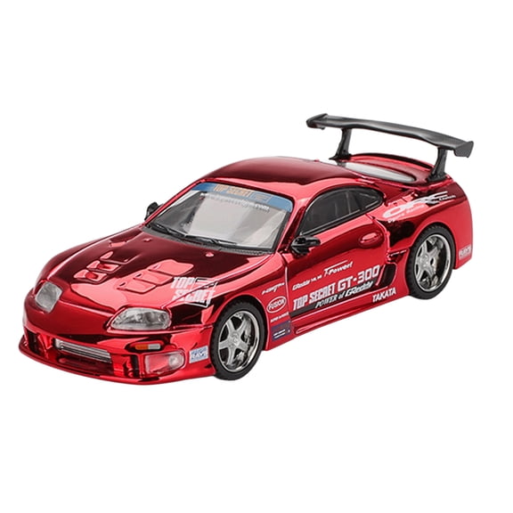 Toyota Supra (A80) Top Secret GT-300 RHD (Right Hand Drive) Red Chrome Limited Edition 1/64 Die Cast Model Car by Mini GT