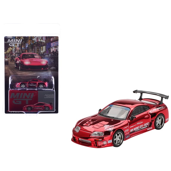 Toyota Supra (A80) Top Secret GT-300 RHD (Right Hand Drive) Red Chrome Limited Edition 1/64 Die Cast Model Car by Mini GT
