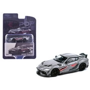 Toyota Supra DarwinPro 66G NWB Gray Metallic with Shark Mouth Graphics 1/64 Die Cast Model Car by Pop Race