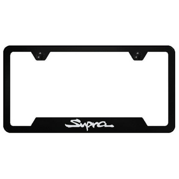 Toyota Supra Logo Black Cut-Out Notched License Plate Frame Official Licensed