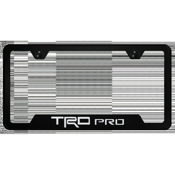 Toyota TRD Pro Logo Black Finish Notched License Plate Frame Official Licensed