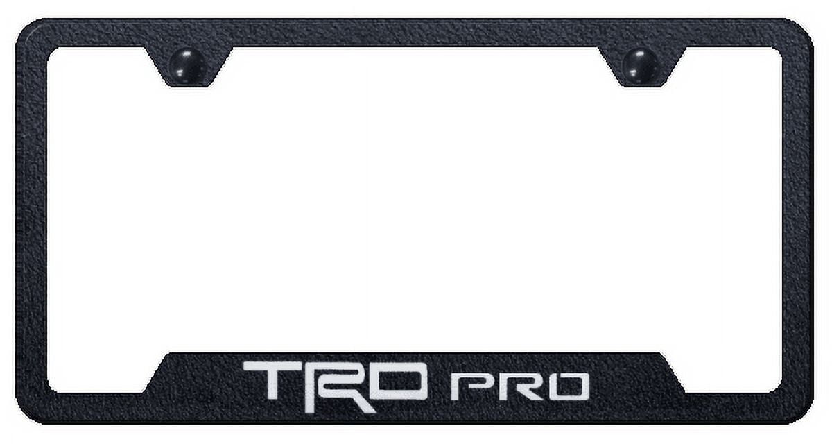 Toyota TRD Pro Rugged Black CutOut Notched License Plate Frame