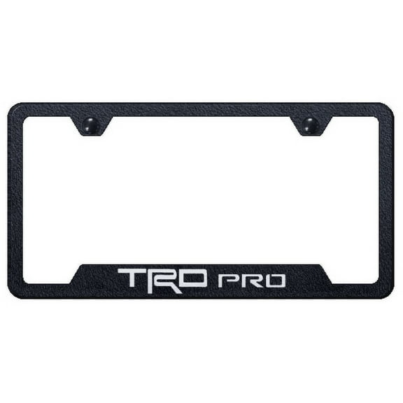 Toyota TRD Pro Rugged Black Cut-Out Notched License Plate Frame Official License