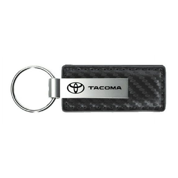 Toyota Tacoma Gun Metal Carbon Fiber Leather Key Chain Fob Official Licensed