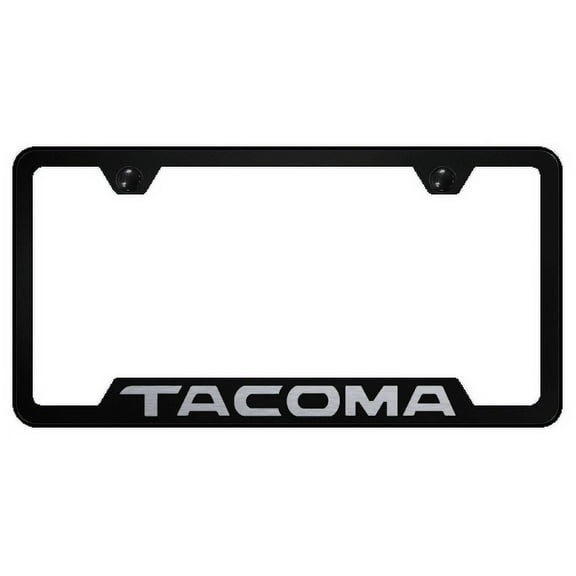 Toyota Tacoma Logo Black Cut-Out Notched License Plate Frame Official Licensed