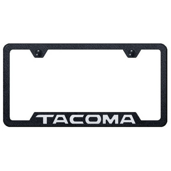 Toyota Tacoma Rugged Black Cut-Out Notched License Plate Frame Official Licensed