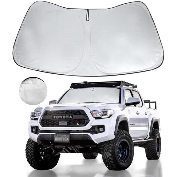 for Toyota Tacoma Windshield Sun Shade 2025 2024 2023 2022-2016, Window Sunshade Car Accessories Fit Tacoma 2Dr 4Dr Pickup Foldable Limited 2Door 4Door Truck Sun Visor Protector, Keep Car Cool