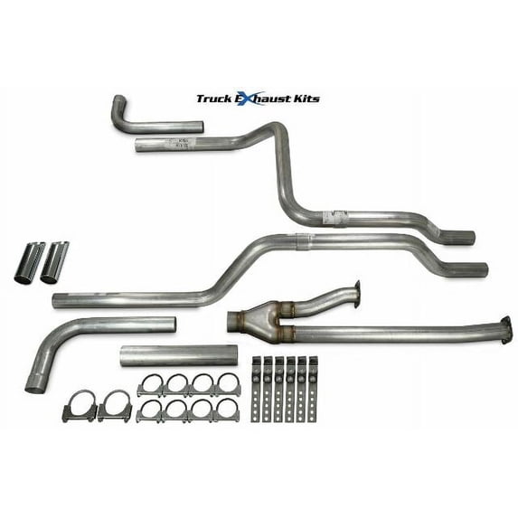 Toyota Tundra 14-21 2.5" Direct Fit Dual Exhaust Kit No Muffler Side Chrome Tip