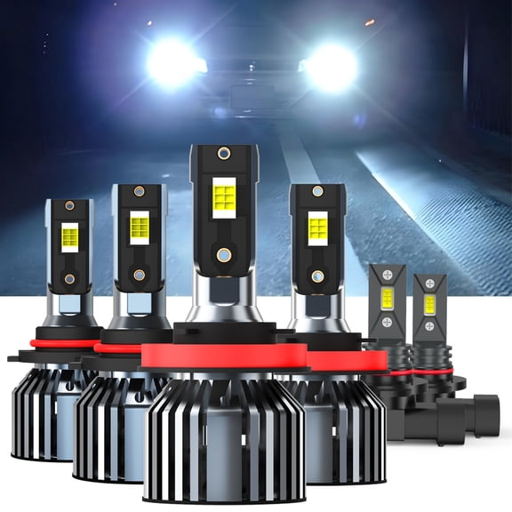 For Toyota Tundra 2007-2013 Upgraded 9005 H11 Led Headlights Bulb 9145 Fog Light,18000LM 600% Brighter,6508K Cool White LED High Beam Low Beam Fog Light Conversion Kits