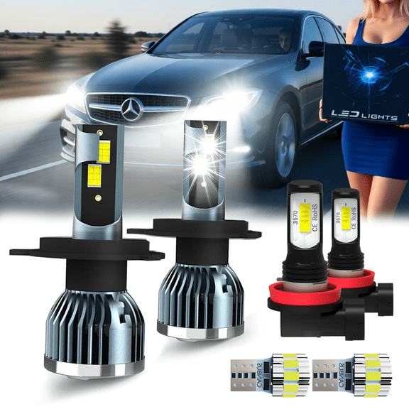 For Toyota Tundra 2014-2018 LED Light Bulbs,Direct Plug and Play,9003/H4 High Low Beam,H11 Fog Light,T10 License Plate Light,Car OEM Replacement,Pack of 6