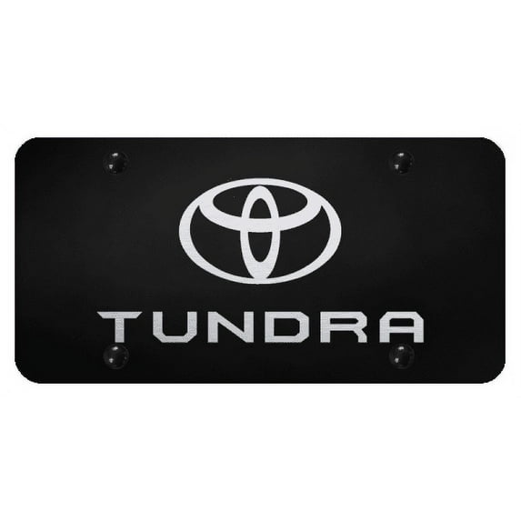 Toyota Tundra Laser Etched Logo Black Finish License Plate Officially Licensed