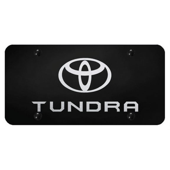 Toyota Tundra Laser Etched Logo Black Finish License Plate Officially Licensed