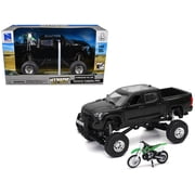 Toyota Tundra Pro Truck Black and Kawasaki KX 250 Motorcycle Green & White Xtreme Off-Road 1/32 Diecast Model by New Ray