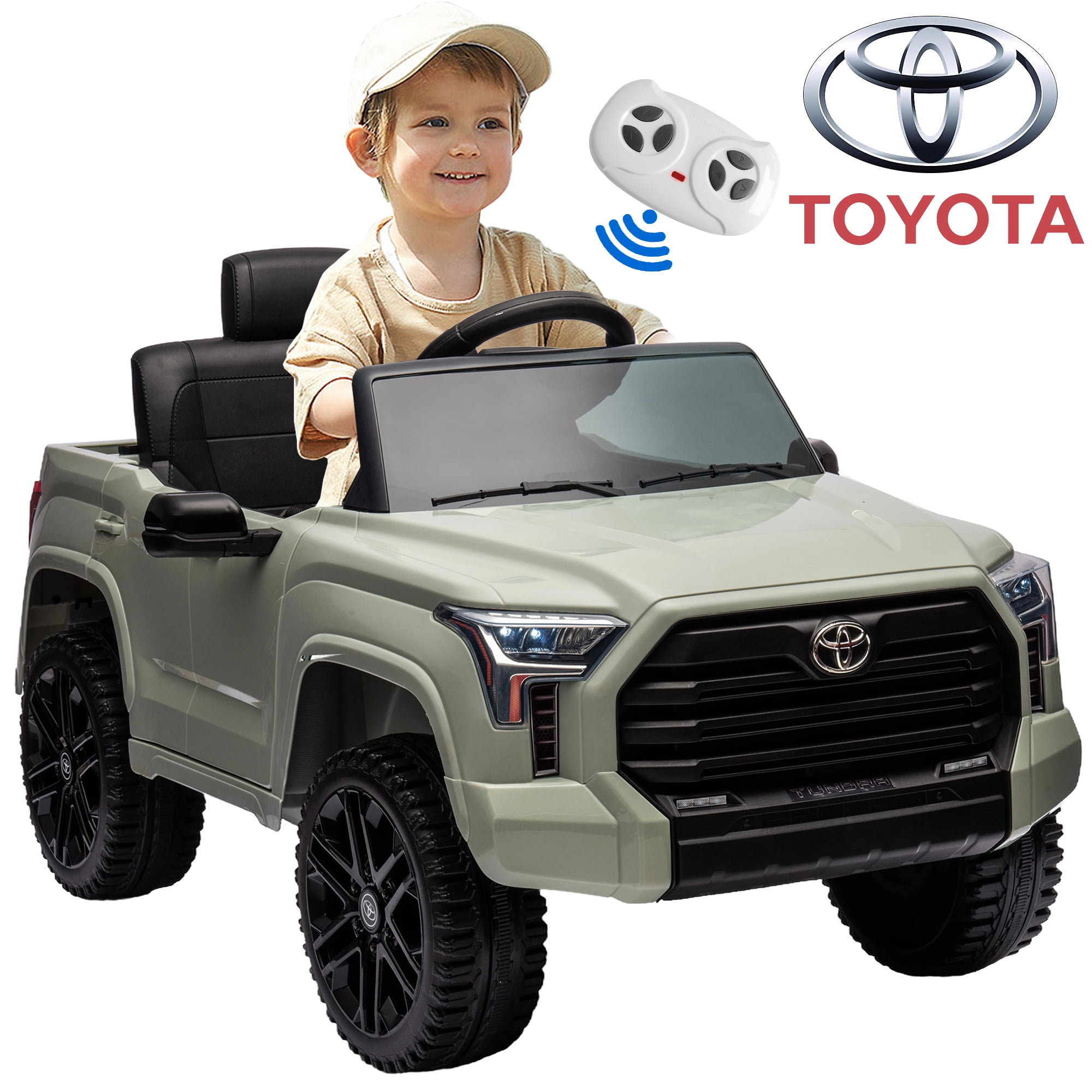 Toyota Tundra Licensed 12V Ride On Toy Car for Kids 3-8, Parent Remote ...