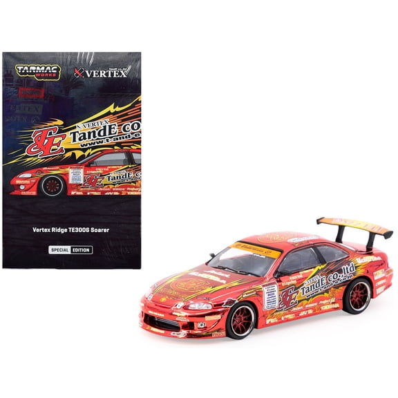 Toyota VERTEX Ridge TE3006 Soarer RHD (Right Hand Drive) Chrome Red with Graphics "Tokyo Auto Salon 2026" "Global64" Series 1/64 Diecast Model Car by Tarmac Works