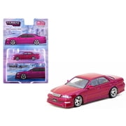 Toyota Vertex Mark II JZX100 RHD Right Hand Drive Hot Pink Metallic Global64 Series 1/64 Diecast Model by Tarmac Works