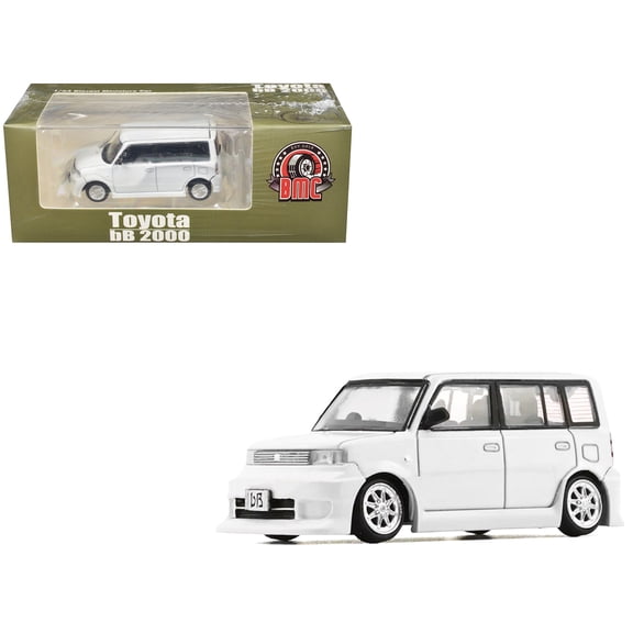 Toyota bB 2000 Van White with Extra Accessories 1/64 Diecast Model Car by BM Creations