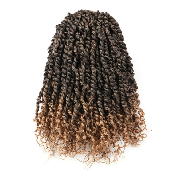 Toyotress Tiana Passion Twist Hair - 12 Inch Pre-twisted Passion Twist Crochet Braids Pre-looped Ombre Blonde Synthetic Braiding Hair Extensions