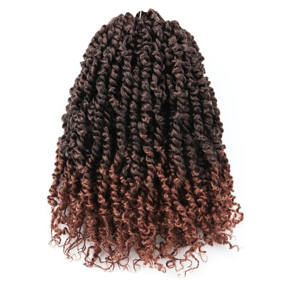Toyotress Tiana Passion Twist Hair - 12 Inch Pre-twisted Passion Twist Crochet Braids Pre-looped Ombre Brown Synthetic Braiding Hair Extensions