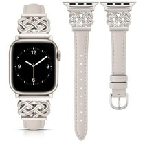 Toyouths Slim Leather, Compatible with Apple Watch Series 9/8/7/6/5/SE/4/3/2/1 Wristwatch Bands