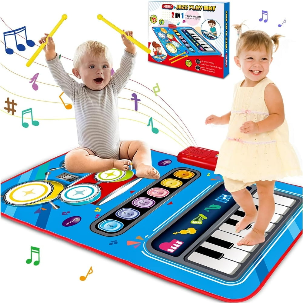 Musical Toys for Toddlers Baby Piano Drum Mat Ideal Gift for 1 4 Year Old Kids Walmart