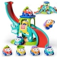 thumbnail image 1 of Toy Car for Kids, 5 in 1 Elephant Slide & Parking with 4 Push and Go Toy Cars, Toys for 2-3 Year Old, Toddler Toy Car, Learning Educational Toys for Boys Girls Best Birthday Gifts, 1 of 9