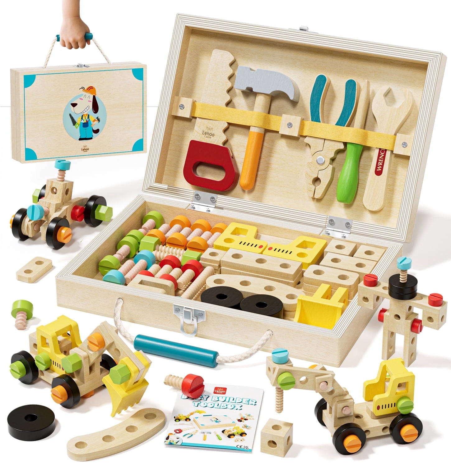 Toys for 2 Year Old Boys, Wooden Kids Tool Set, Toolbox Set for Kids ...