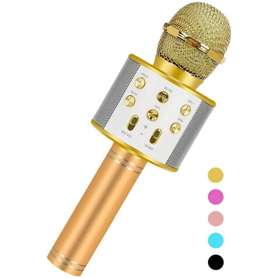 Toys for 3-16 Years Old Girls Gifts,Karaoke Microphone for Kids Age 4-12,Christmas Stocking Stuffers Birthday Gifts for 5 6 7 8 9 10 Years Teens Girl Boys(Golden)