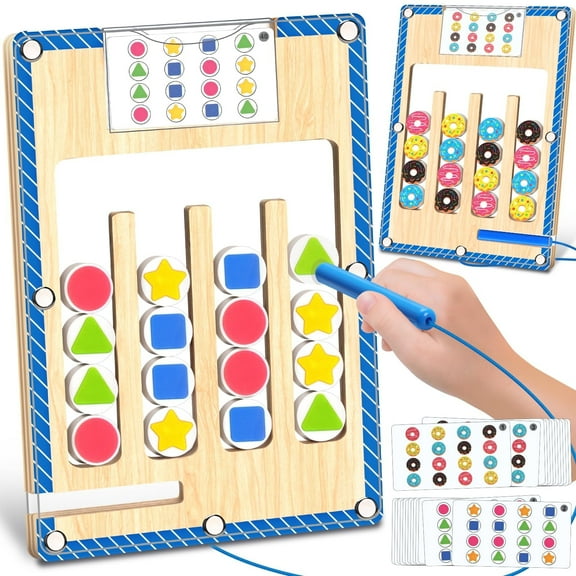 Toys for 3-4-5 Year Old Girl Boy Gifts: Wooden Magnetic Puzzle Board Maze - Toddler Learning Sensory Montessori Toy - Birthday Gift for 3 4 5 6 Year Old Boys Girls Puzzles for Kids Age 4-6 Autism Kid