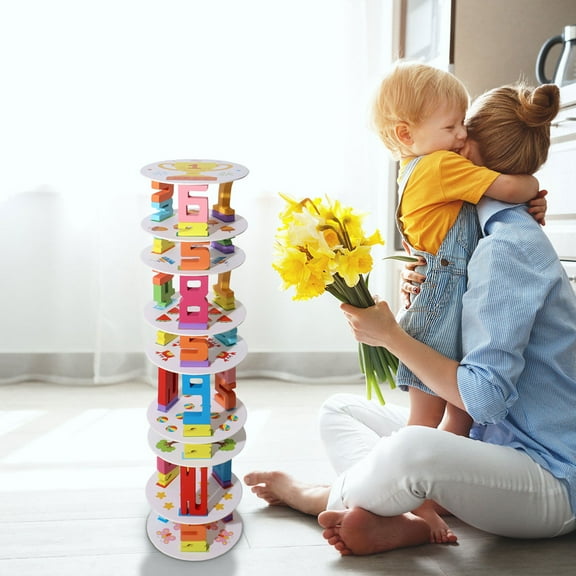 Toys for 3 4 5 Year Old, Wooden Learning Educational Inspired Wooden Educational Toy For Kids - Stacking Number Blocks For Development Arithmetic Learning