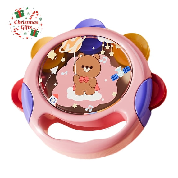 Toys Under 5$ Baby Hand Drum Toy, Newborn Soft Ring Grip Rattle, Early Education Sand Hammer, Musical Learning Toy for Babies 0-6 Months, Boys Girls Sensory Development Gift