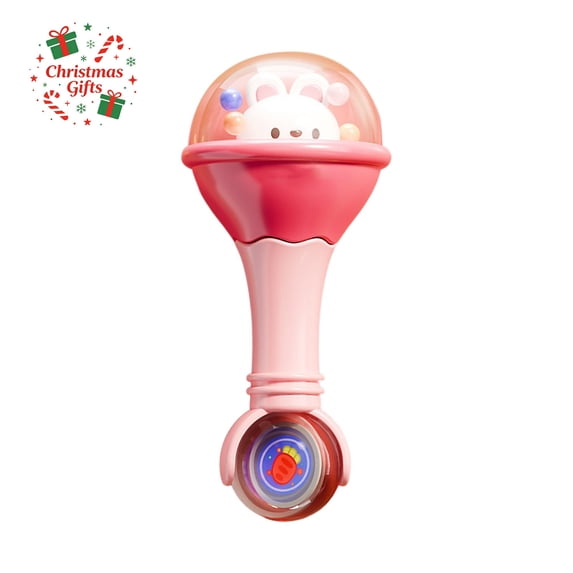 Toys Under 5$ Newborn Infant Soft Rubber Rattle, Baby Grip Rattle Toys for 0-6-12 Months, Early Education Sand Hammer, Music Enlightenment Toy, Teether for Boys Girls, Christmas Gifts for Kids