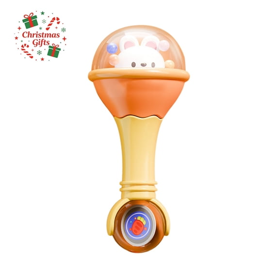 Toys Under 5$ Newborn Infant Soft Rubber Rattle, Baby Grip Rattle Toys for 0-6-12 Months, Early Education Sand Hammer, Music Enlightenment Toy, Teether for Boys Girls, Christmas Gifts for Kids