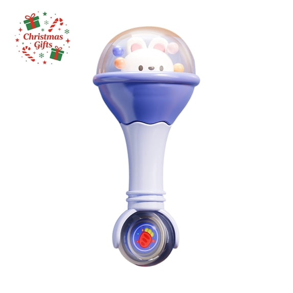 Toys Under 5$ Newborn Infant Soft Rubber Rattle, Baby Grip Rattle Toys for 0-6-12 Months, Early Education Sand Hammer, Music Enlightenment Toy, Teether for Boys Girls, Christmas Gifts for Kids