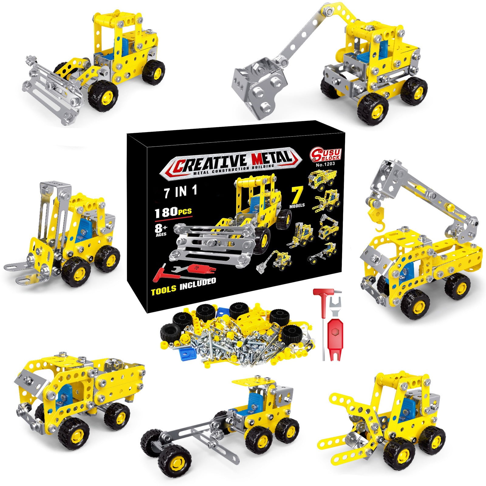 Toys 50% Off Clear! 7-in-1 Building Stem Toy Set for 4 5 6 7 8 9+ Year ...