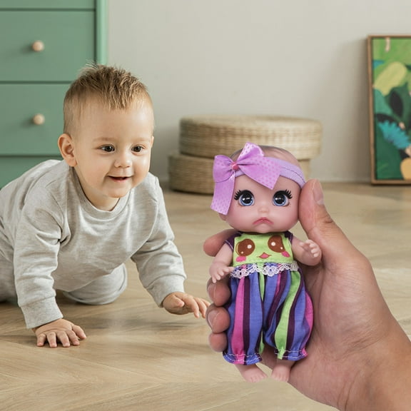 Chmadoxn Toddler Toys, Baby Toys 6 In Reborn Doll Doll Accompanying Interactive Comfort Toy Enamel Doll Doll Children's Soft Rubber Toy Toys for Kids, Birthday Gifts, First Birthday Gifts
