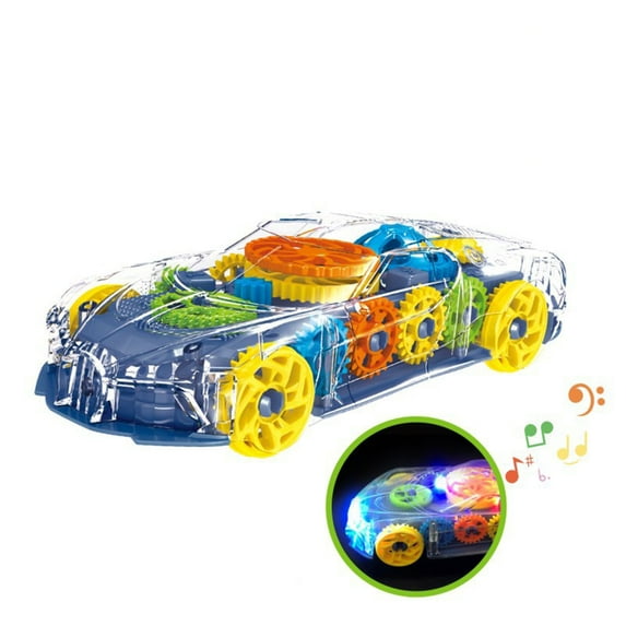 Toys 50% Off Clearance! Tarmeek 3D Supercar Model Toy Car for Boys Age 3 4 5 6 7 Years Old,Transparent Electric Toy Pull Back Toy Car with Lights & Music Birthday Gifts for Kids