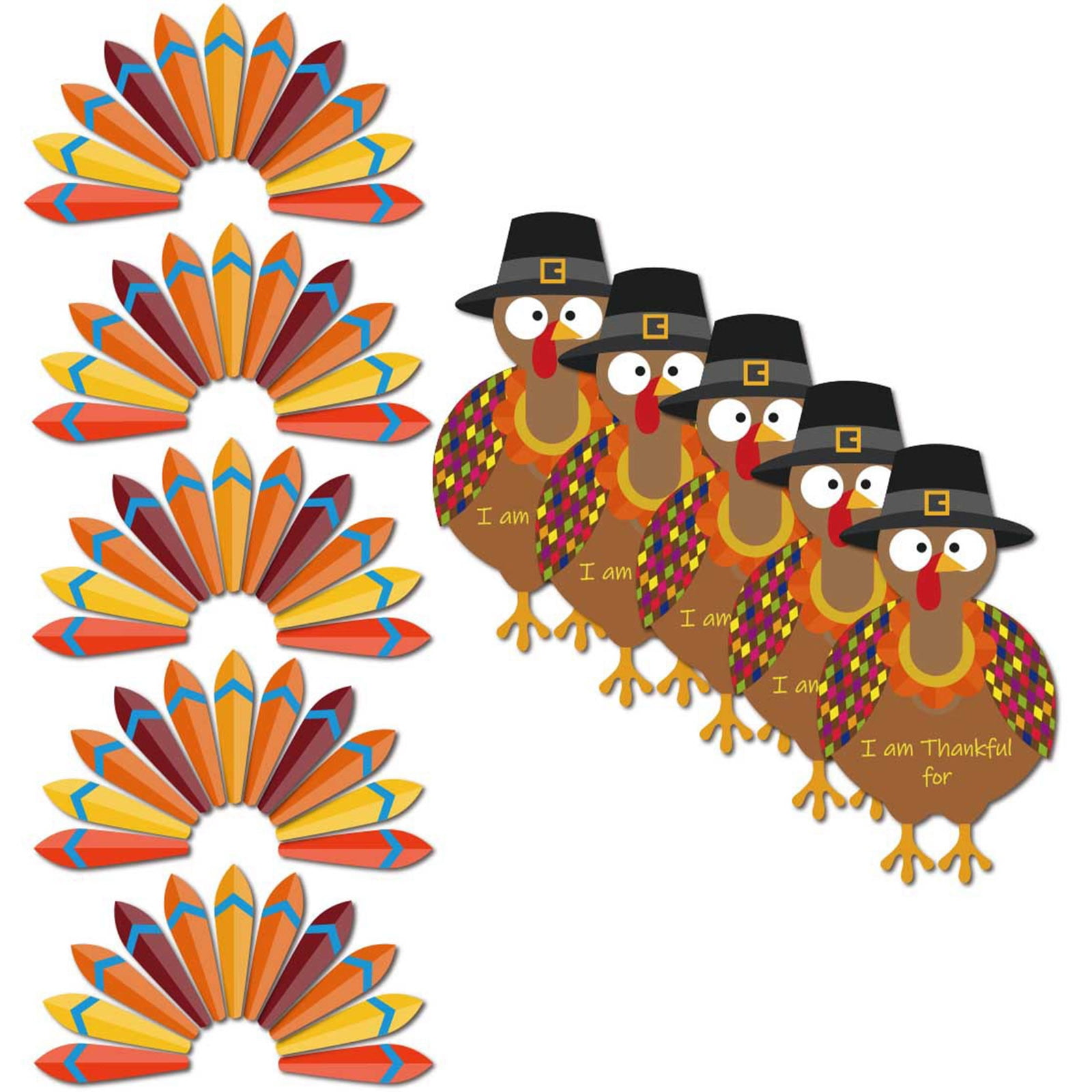 BBTO Thanksgiving Turkey Craft Kit 36 Pieces Thanksgiving Turkey